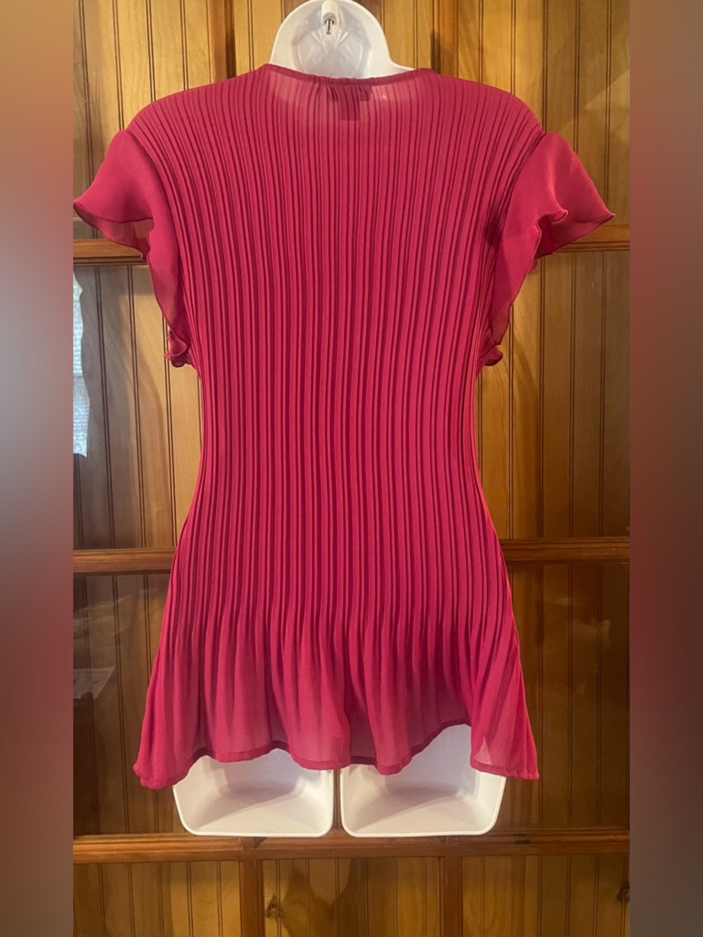 East 5th Ruffle-Trim Button Front Blouse — Fuchsia - Picture 3 of 3